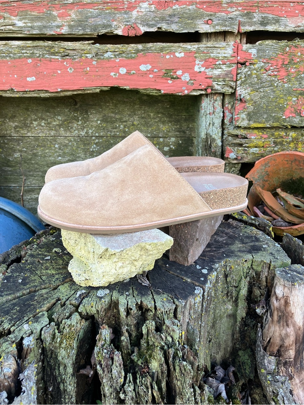 Eileen Fisher Bios Ecru Tan Suede Slip-On Mule Clogs 8 - Picture 3 of 15